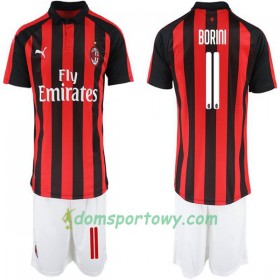 Koszulka AC Milan Fabio Borini 11 Dziecięcy Domowe Koszulki Piłkarskie 2018-2019 Krótki Rękaw